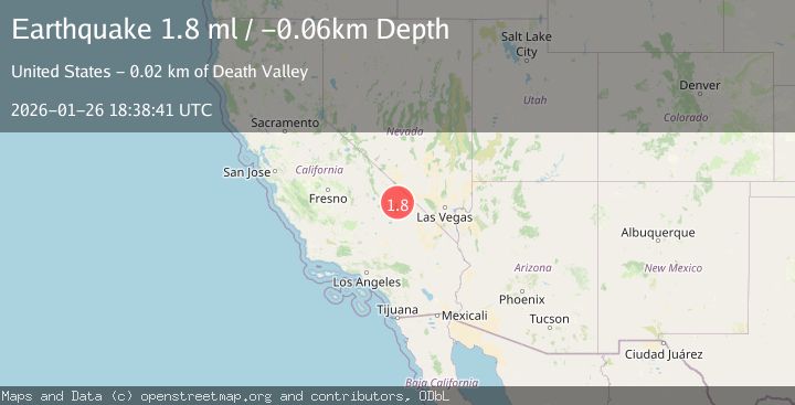 Map of 8 km SW of Furnace Creek, California