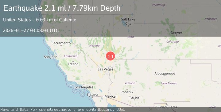 Map of 27 km SSE of Caliente, Nevada