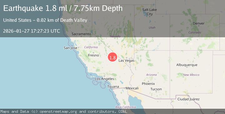 Map of 7 km SW of Furnace Creek, California