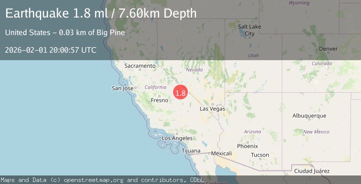 Map of 33 km NE of Independence, California
