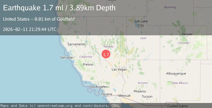 Map of 11 km E of Goldfield, Nevada