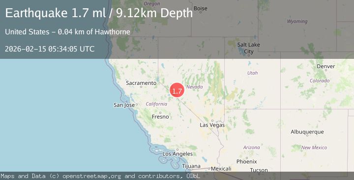 Map of 13 km W of Mina, Nevada