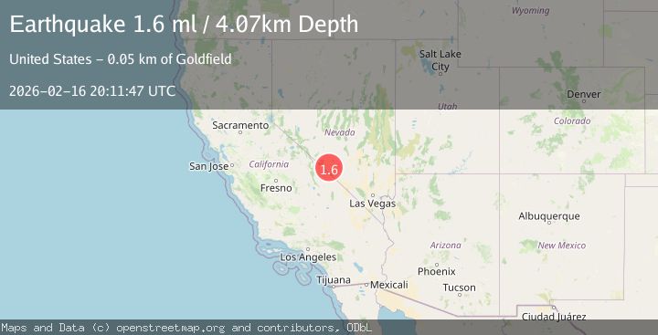 Map of 50 km S of Goldfield, Nevada