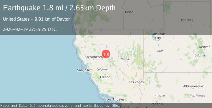 Map of 8 km SSW of Dayton, Nevada