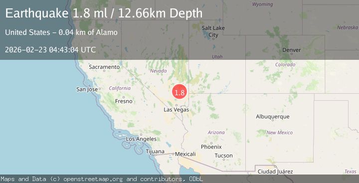 Map of 37 km SSW of Alamo, Nevada