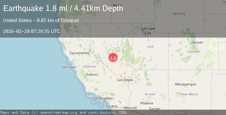 Map of 51 km NE of Tonopah, Nevada