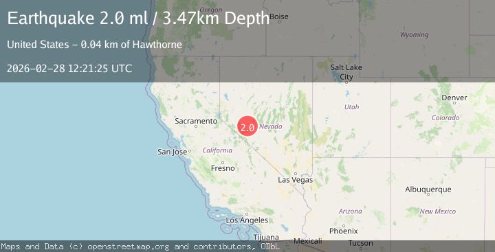 Map of 25 km NNW of Mina, Nevada
