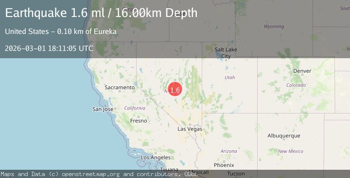 Map of 92 km NE of Tonopah, Nevada