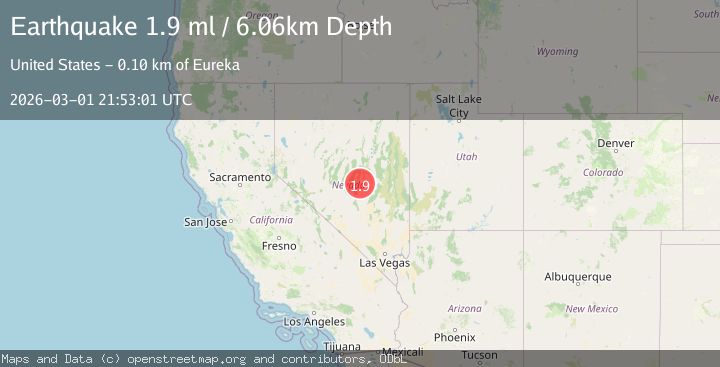 Map of 96 km SE of Kingston, Nevada