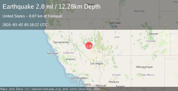 Map of 75 km ENE of Tonopah, Nevada