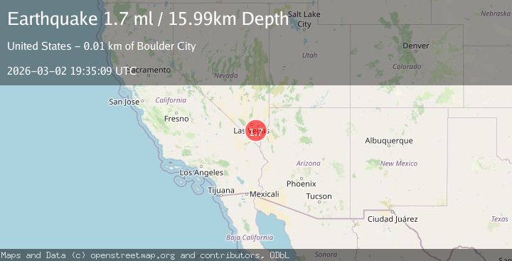 Map of 12 km S of Boulder City, Nevada