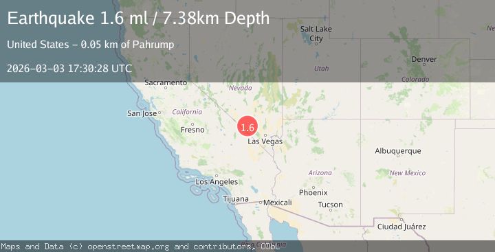 Map of 53 km SE of Beatty, Nevada