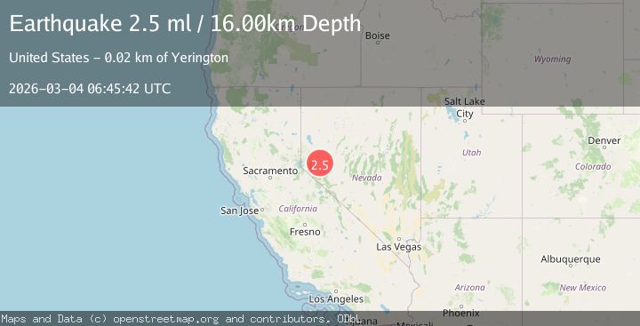 Map of 21 km NNE of Yerington, Nevada
