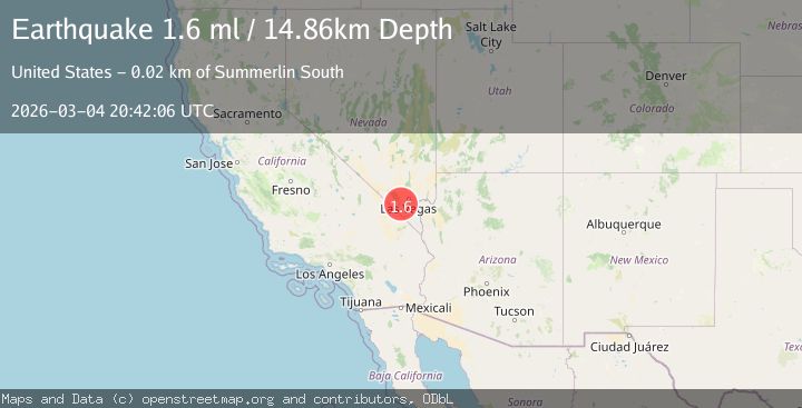 Map of 6 km SSW of Blue Diamond, Nevada