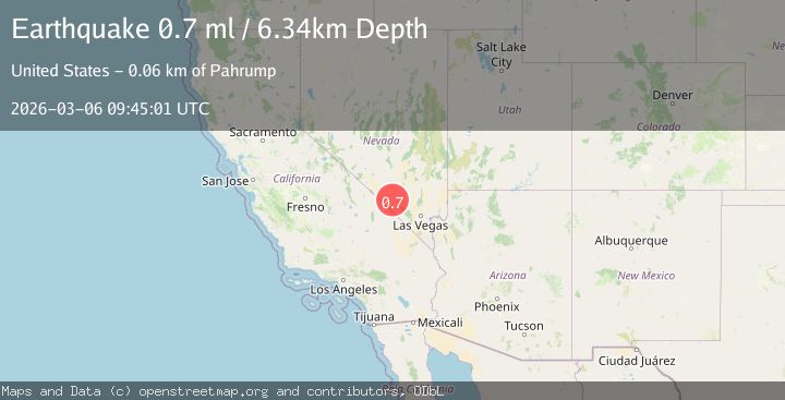 Map of 52 km ESE of Beatty, Nevada