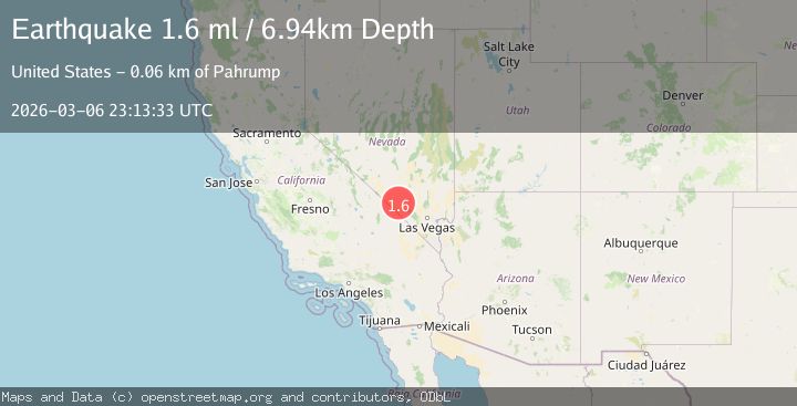 Map of 52 km ESE of Beatty, Nevada
