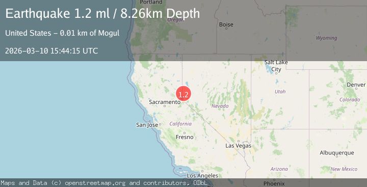Map of 11 km SSE of Mogul, Nevada