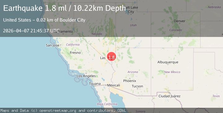 Map of 17 km ENE of Boulder City, Nevada
