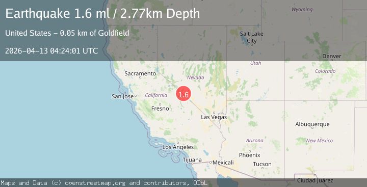Map of 30 km SSW of Silver Peak, Nevada