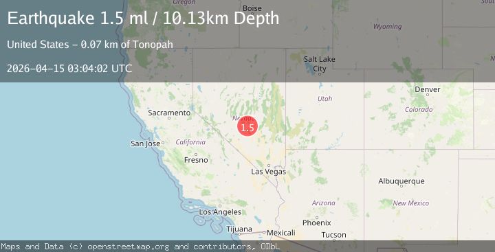 Map of 67 km ENE of Tonopah, Nevada