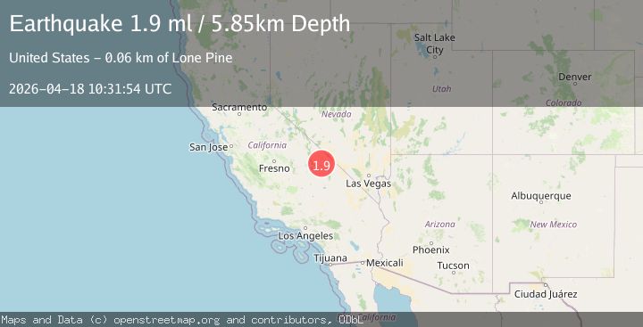 Map of 43 km ENE of Keeler, California