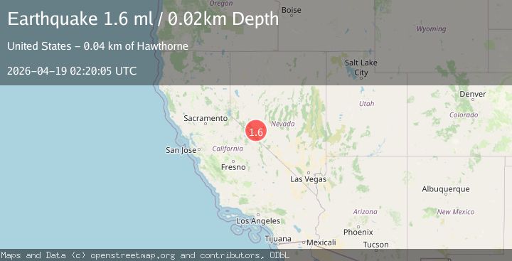 Map of 28 km WSW of Mina, Nevada