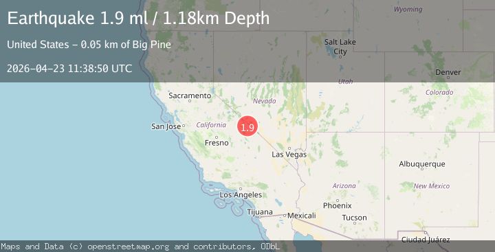 Map of 47 km ENE of Big Pine, California