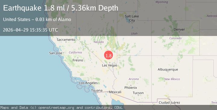 Map of 33 km SSW of Alamo, Nevada
