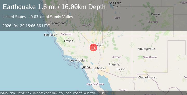 Map of 30 km SSE of Sandy Valley, Nevada