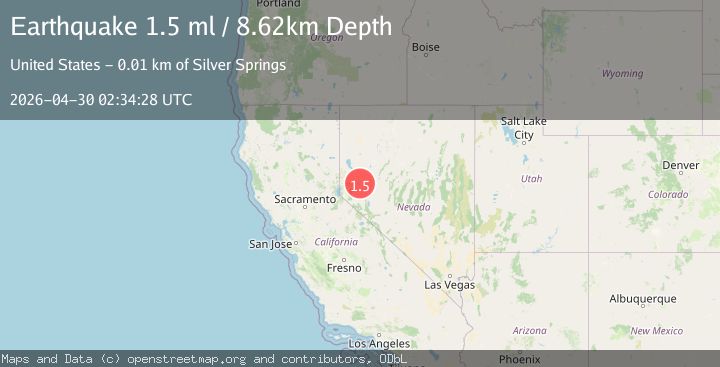 Map of 13 km E of Silver Springs, Nevada