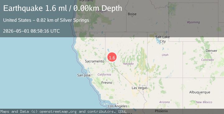 Map of 20 km ESE of Silver Springs, Nevada