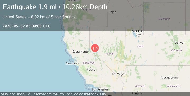 Map of 17 km SE of Silver Springs, Nevada