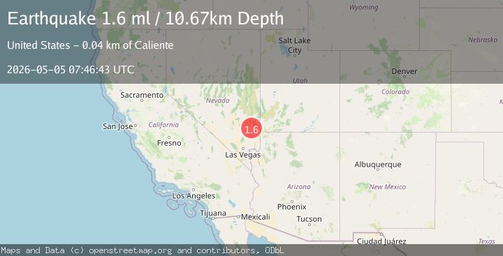 Map of 43 km S of Caliente, Nevada