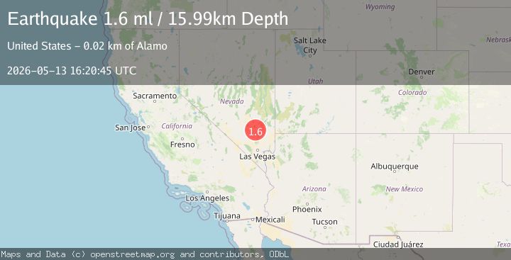 Map of 23 km SSW of Alamo, Nevada