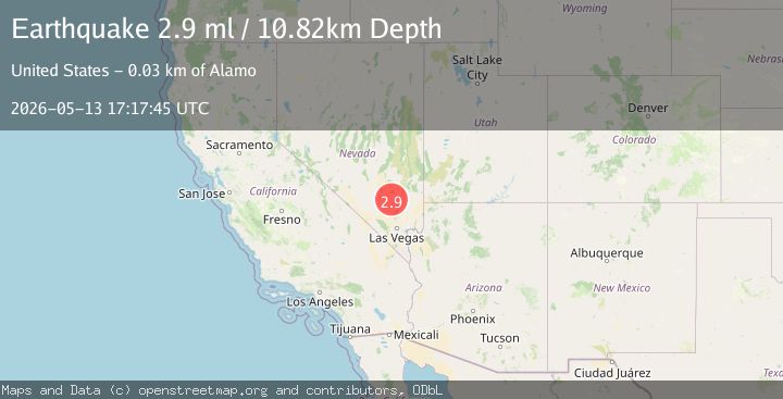 Map of 30 km SSW of Alamo, Nevada