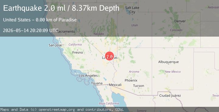 Map of 4 km SSW of Paradise, Nevada