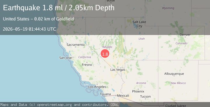 Map of 20 km ENE of Goldfield, Nevada