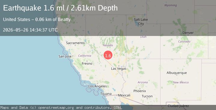 Map of 54 km ESE of Goldfield, Nevada
