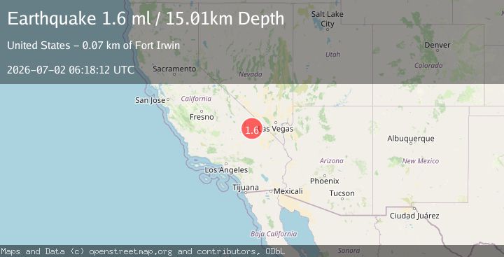 Map of 32 km WSW of Shoshone, California