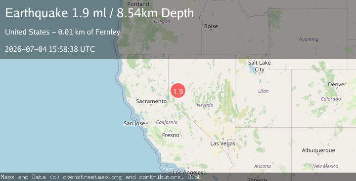Map of 13 km E of Fernley, Nevada