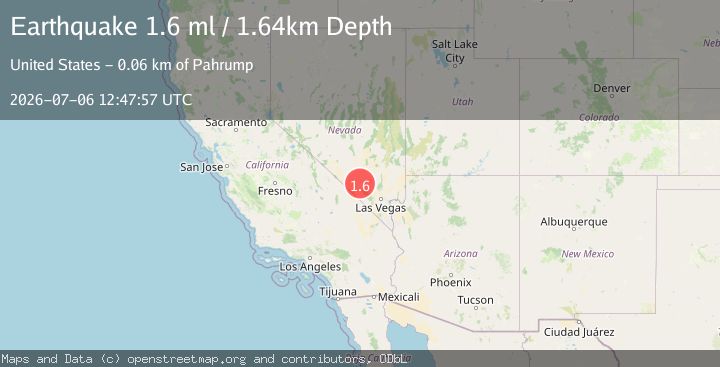 Map of 37 km WNW of Indian Springs, Nevada