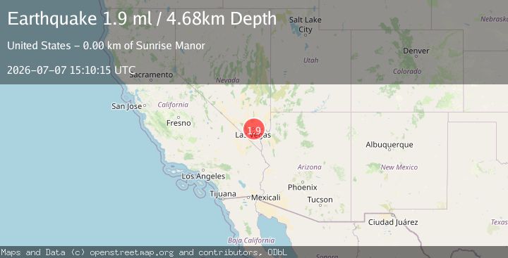 Map of 4 km S of Sunrise Manor, Nevada