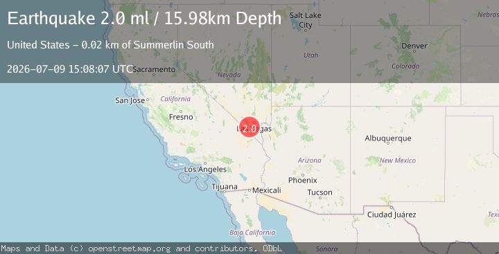 Map of 11 km SSW of Blue Diamond, Nevada
