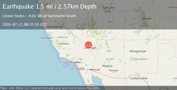 Map of 17 km NNW of Summerlin South, Nevada