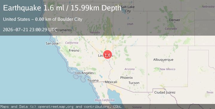 Map of 1 km WNW of Boulder City, Nevada