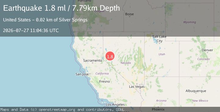 Map of 21 km ESE of Silver Springs, Nevada