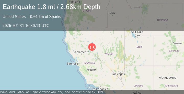 Map of 8 km ESE of Sparks, Nevada
