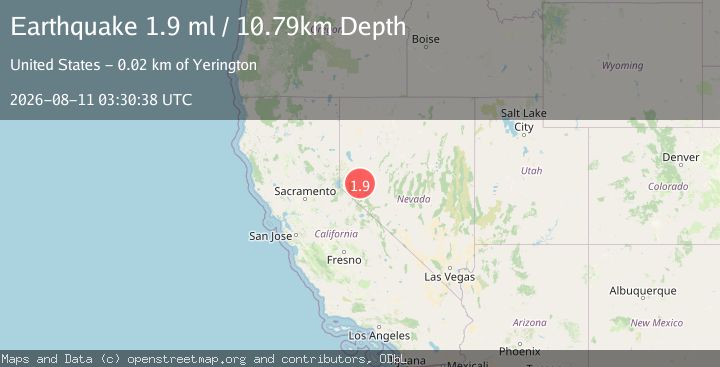 Map of 18 km NNE of Yerington, Nevada