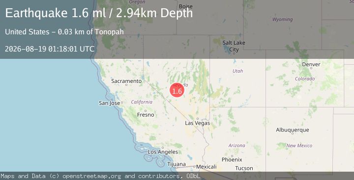 Map of 30 km NE of Tonopah, Nevada