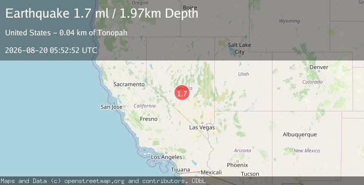 Map of 39 km NE of Tonopah, Nevada
